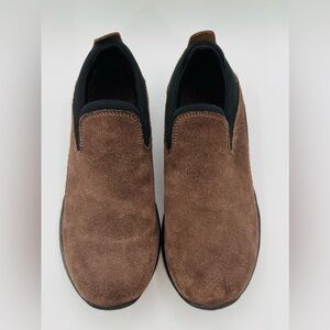 Lands End Slip On Loafer Shoes Womens Size 7B Brown Suede Outdoor Casual